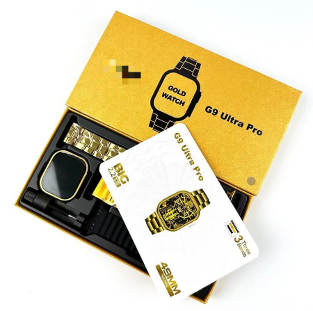 2.01 Inch Full Screen Tyrant Gold Three Straps G9 Ultra Pro Smartwatch Montre Relogio Reloj image